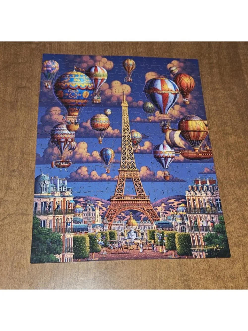 2 Dowdle Mini Wooden Jigsaw Puzzle Lot London Balloons Paris 250 Pieces Complete